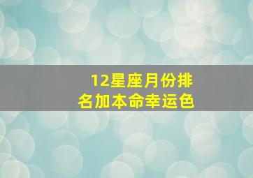 12星座月份排名加本命幸运色