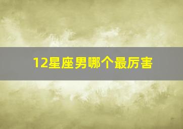 12星座男哪个最厉害