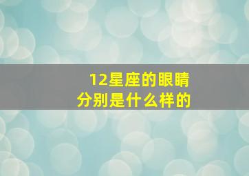 12星座的眼睛分别是什么样的