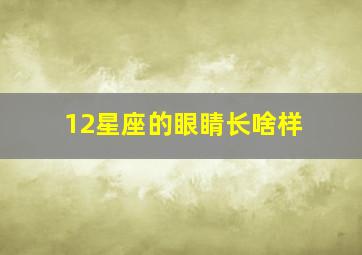 12星座的眼睛长啥样