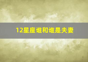 12星座谁和谁是夫妻