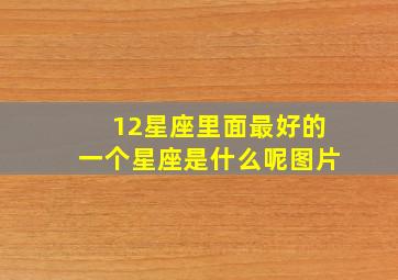 12星座里面最好的一个星座是什么呢图片