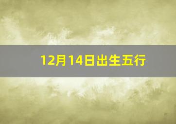 12月14日出生五行