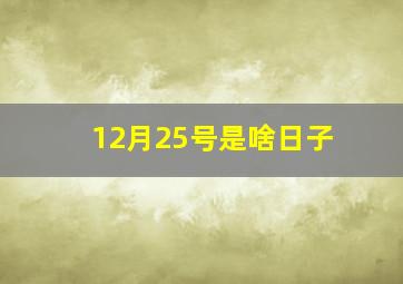 12月25号是啥日子