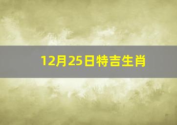 12月25日特吉生肖