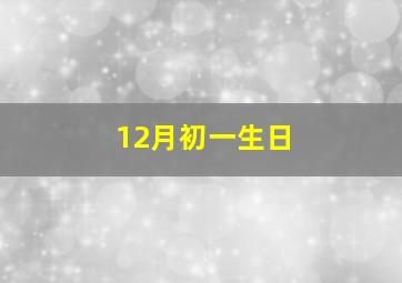 12月初一生日