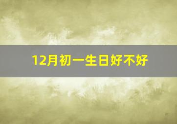 12月初一生日好不好