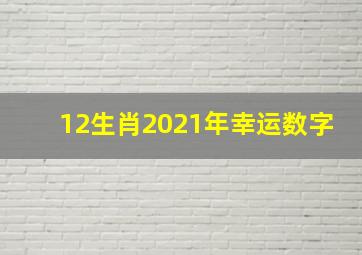 12生肖2021年幸运数字