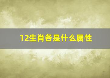 12生肖各是什么属性