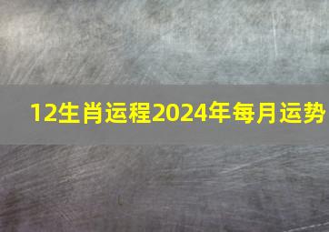 12生肖运程2024年每月运势