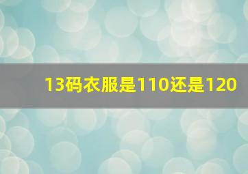 13码衣服是110还是120