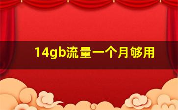 14gb流量一个月够用