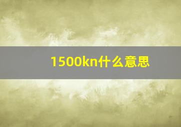 1500kn什么意思