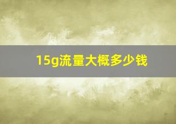 15g流量大概多少钱