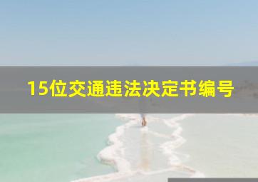 15位交通违法决定书编号