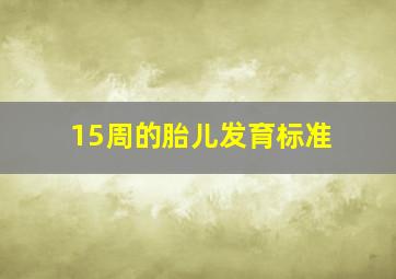 15周的胎儿发育标准