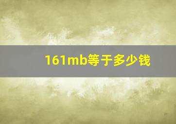 161mb等于多少钱