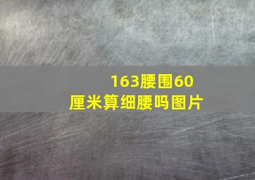 163腰围60厘米算细腰吗图片