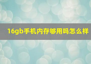 16gb手机内存够用吗怎么样