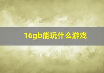 16gb能玩什么游戏