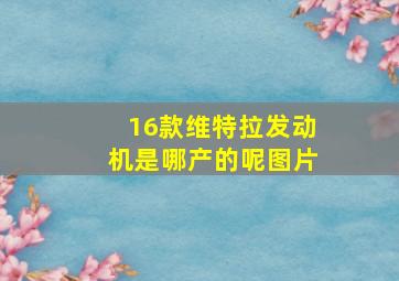 16款维特拉发动机是哪产的呢图片