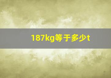 187kg等于多少t