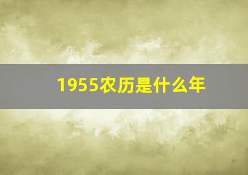 1955农历是什么年