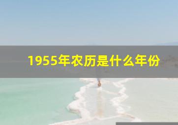 1955年农历是什么年份