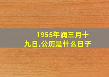 1955年润三月十九日,公历是什么日子