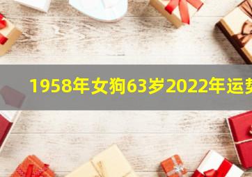 1958年女狗63岁2022年运势