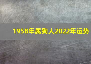 1958年属狗人2022年运势