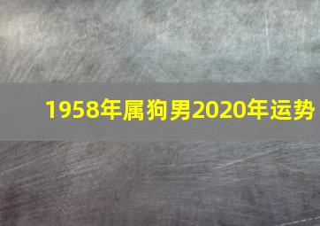 1958年属狗男2020年运势