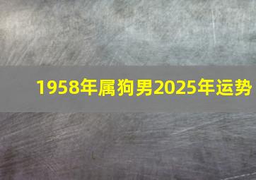 1958年属狗男2025年运势