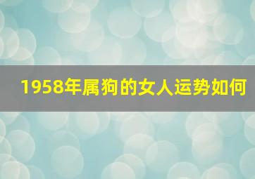 1958年属狗的女人运势如何