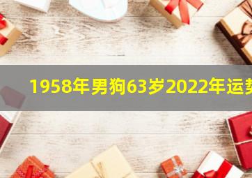 1958年男狗63岁2022年运势