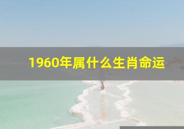 1960年属什么生肖命运