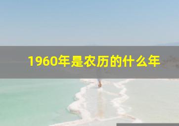 1960年是农历的什么年