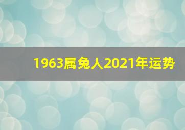 1963属兔人2021年运势