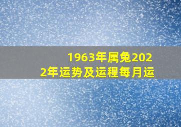 1963年属兔2022年运势及运程每月运