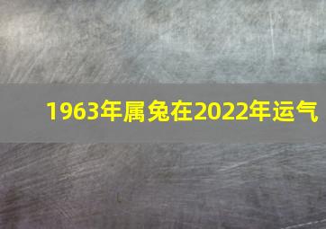 1963年属兔在2022年运气