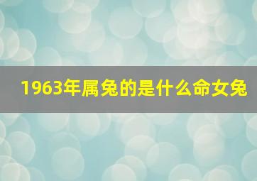 1963年属兔的是什么命女兔