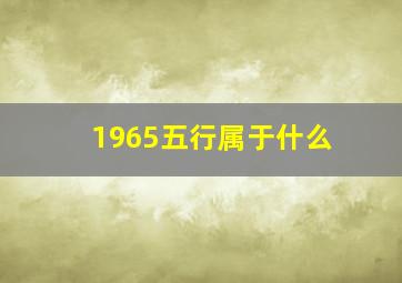 1965五行属于什么