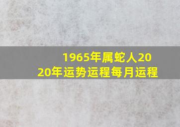 1965年属蛇人2020年运势运程每月运程