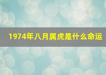 1974年八月属虎是什么命运