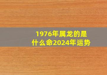 1976年属龙的是什么命2024年运势