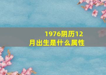 1976阴历12月出生是什么属性