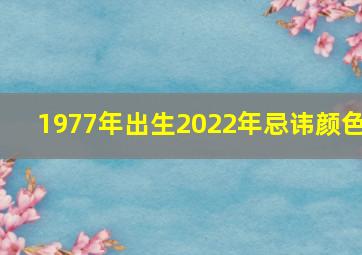 1977年出生2022年忌讳颜色