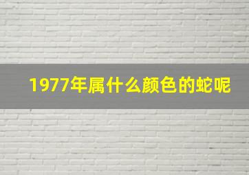 1977年属什么颜色的蛇呢