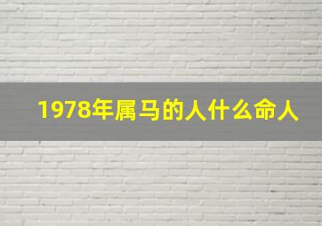 1978年属马的人什么命人