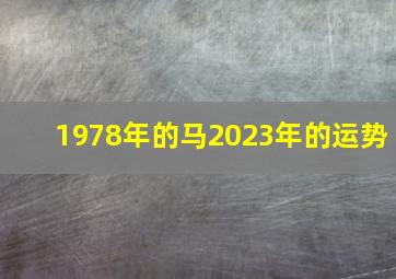 1978年的马2023年的运势